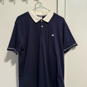 Brooks Brothers Dark Blue Polo with White Accents